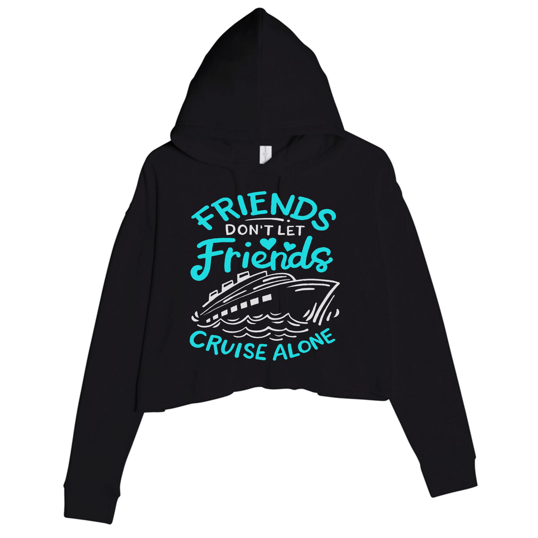Cruise Friends Cruise Vacation Crop Fleece Hoodie