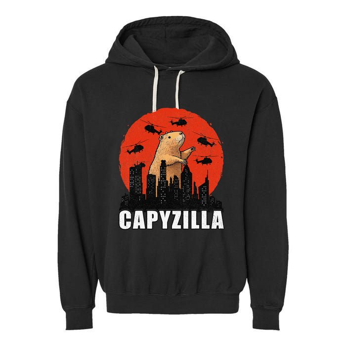 Capybara Funny Capybara Rodent Capyzilla Funny Garment-Dyed Fleece Hoodie