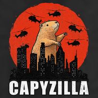 Capybara Funny Capybara Rodent Capyzilla Funny 7 Panel Mesh Trucker Snapback Hat
