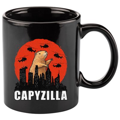 Capybara Funny Capybara Rodent Capyzilla Funny 11oz C Handle Ceramic Mug