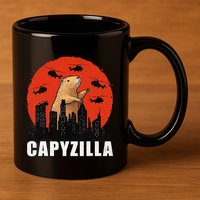 Capybara Funny Capybara Rodent Capyzilla Funny 11oz C Handle Ceramic Mug