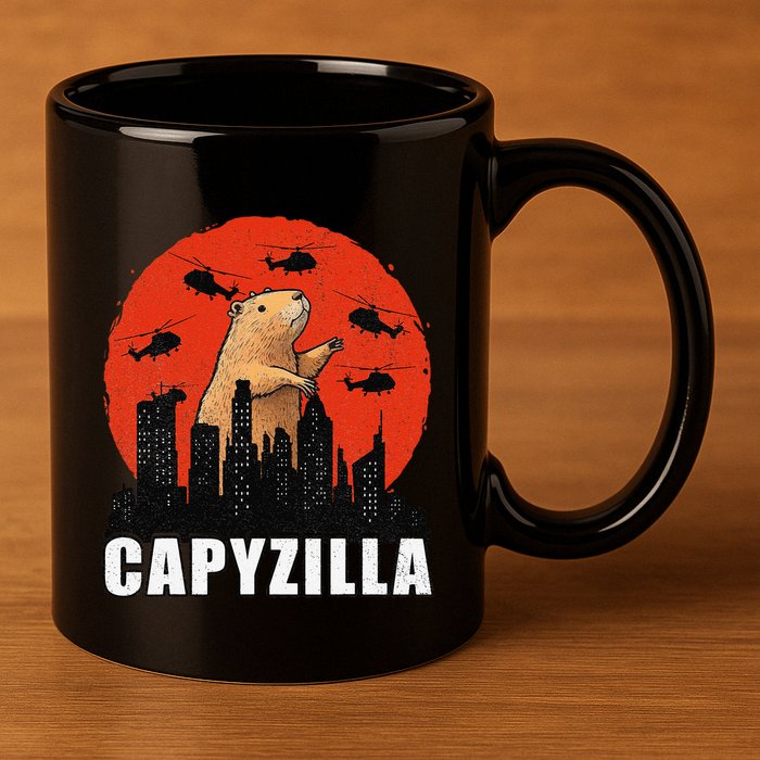 Capybara Funny Capybara Rodent Capyzilla Funny 11oz C Handle Ceramic Mug