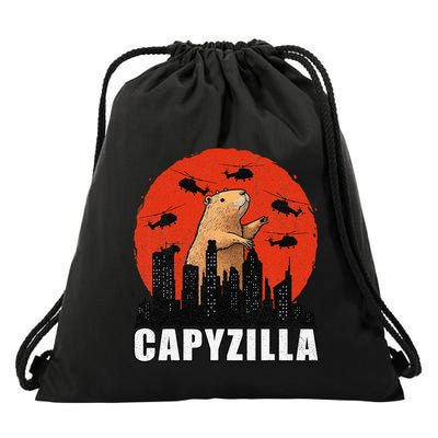 Capybara Funny Capybara Rodent Capyzilla Funny Drawstring Bag