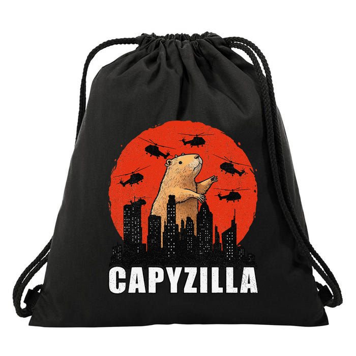 Capybara Funny Capybara Rodent Capyzilla Funny Drawstring Bag