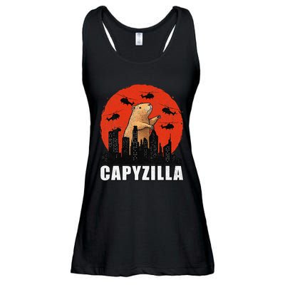 Capybara Funny Capybara Rodent Capyzilla Funny Ladies Essential Flowy Tank