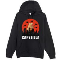 Capybara Funny Capybara Rodent Capyzilla Funny Premium Pullover Hoodie