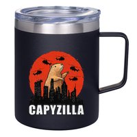 Capybara Funny Capybara Rodent Capyzilla Funny 12oz Stainless Steel Coffee Mug