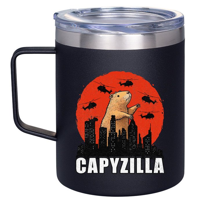 Capybara Funny Capybara Rodent Capyzilla Funny 12oz Stainless Steel Coffee Mug