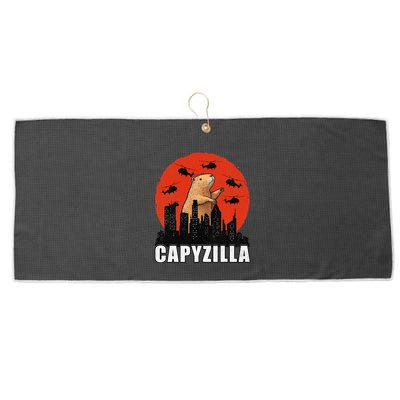 Capybara Funny Capybara Rodent Capyzilla Funny Large Microfiber Waffle Golf Towel