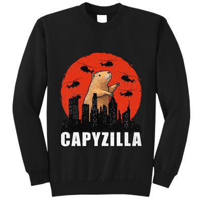 Capybara Funny Capybara Rodent Capyzilla Funny Tall Sweatshirt