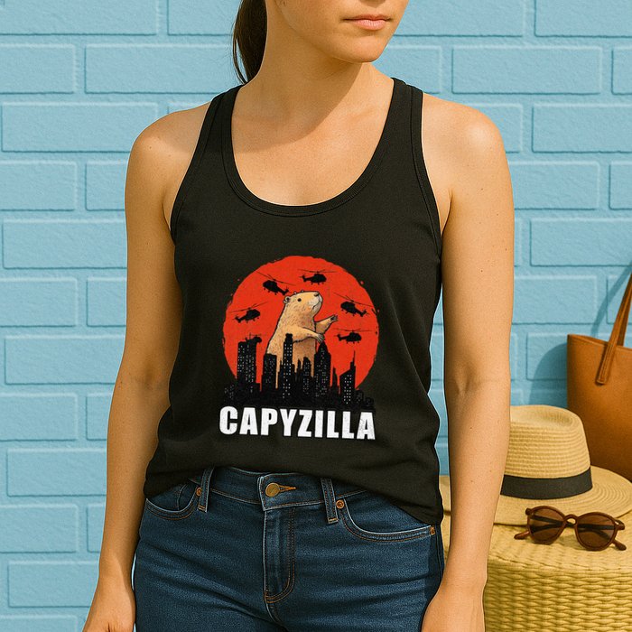 Capybara Funny Capybara Rodent Capyzilla Funny Womens Tank Top