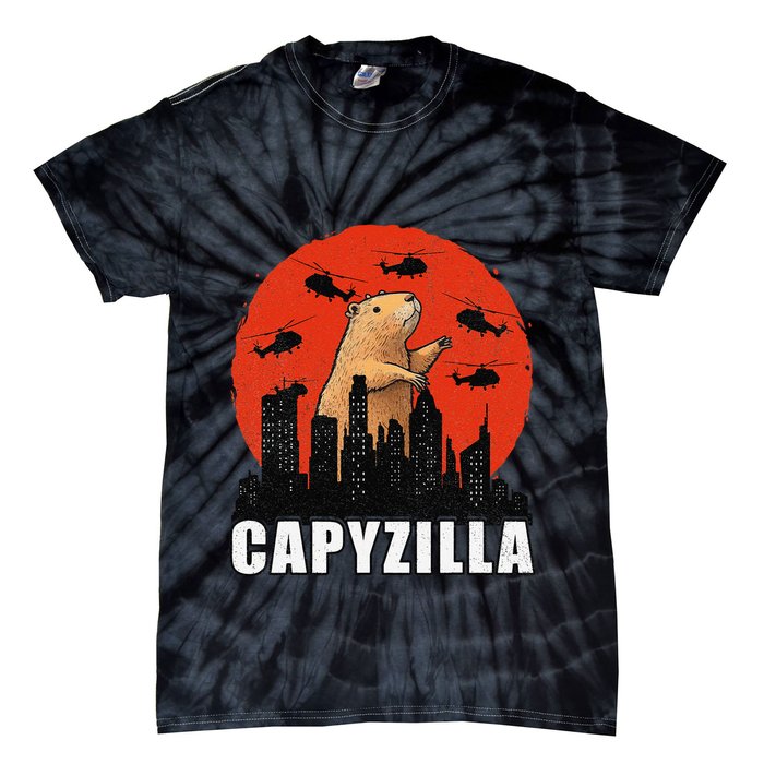 Capybara Funny Capybara Rodent Capyzilla Funny Tie-Dye T-Shirt