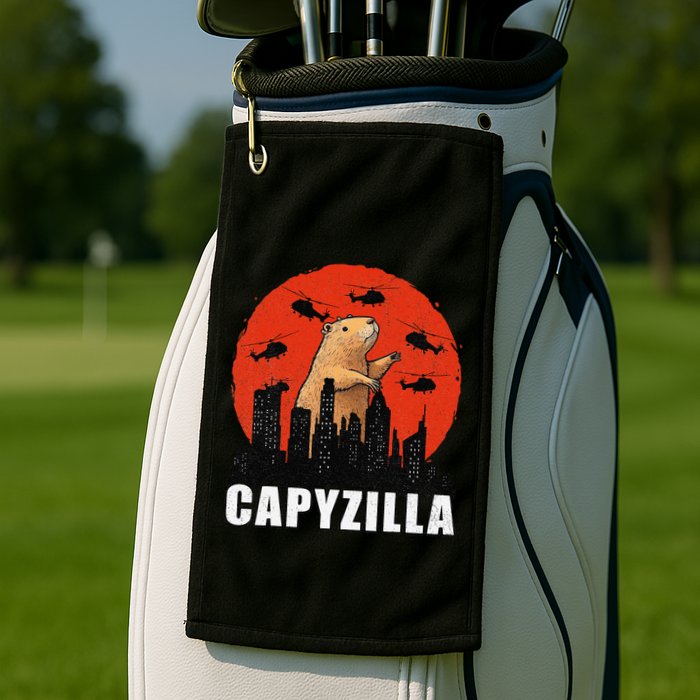 Capybara Funny Capybara Rodent Capyzilla Funny Golf Towel