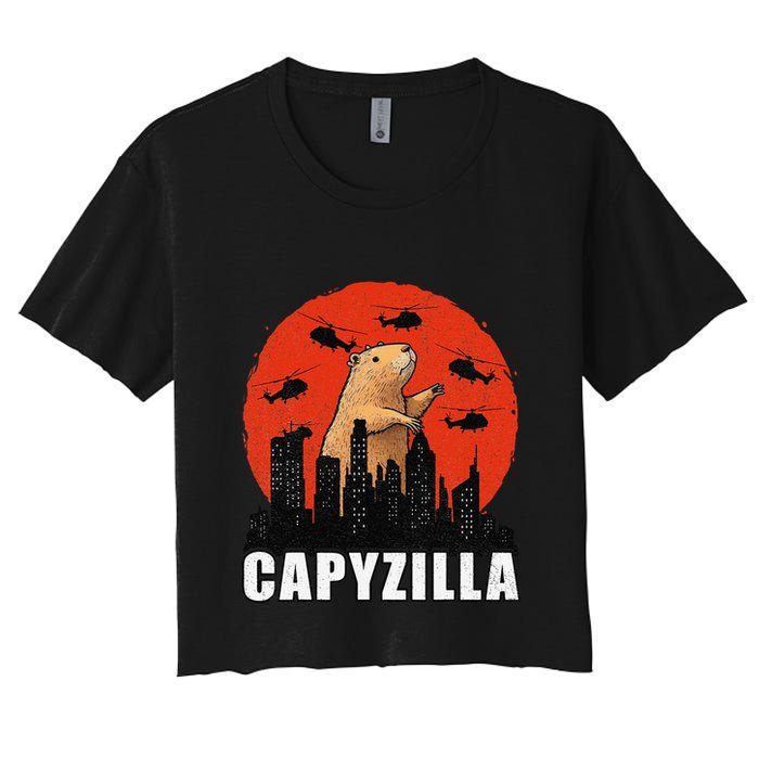 Capybara Funny Capybara Rodent Capyzilla Funny Crop Top