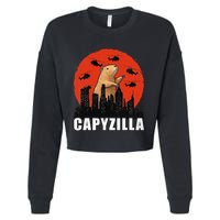 Capybara Funny Capybara Rodent Capyzilla Funny Cropped Pullover Crew