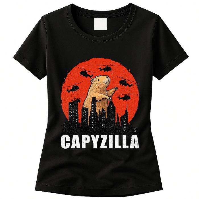 Capybara Funny Capybara Rodent Capyzilla Funny Womens T-Shirt