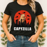 Capybara Funny Capybara Rodent Capyzilla Funny Womens T-Shirt