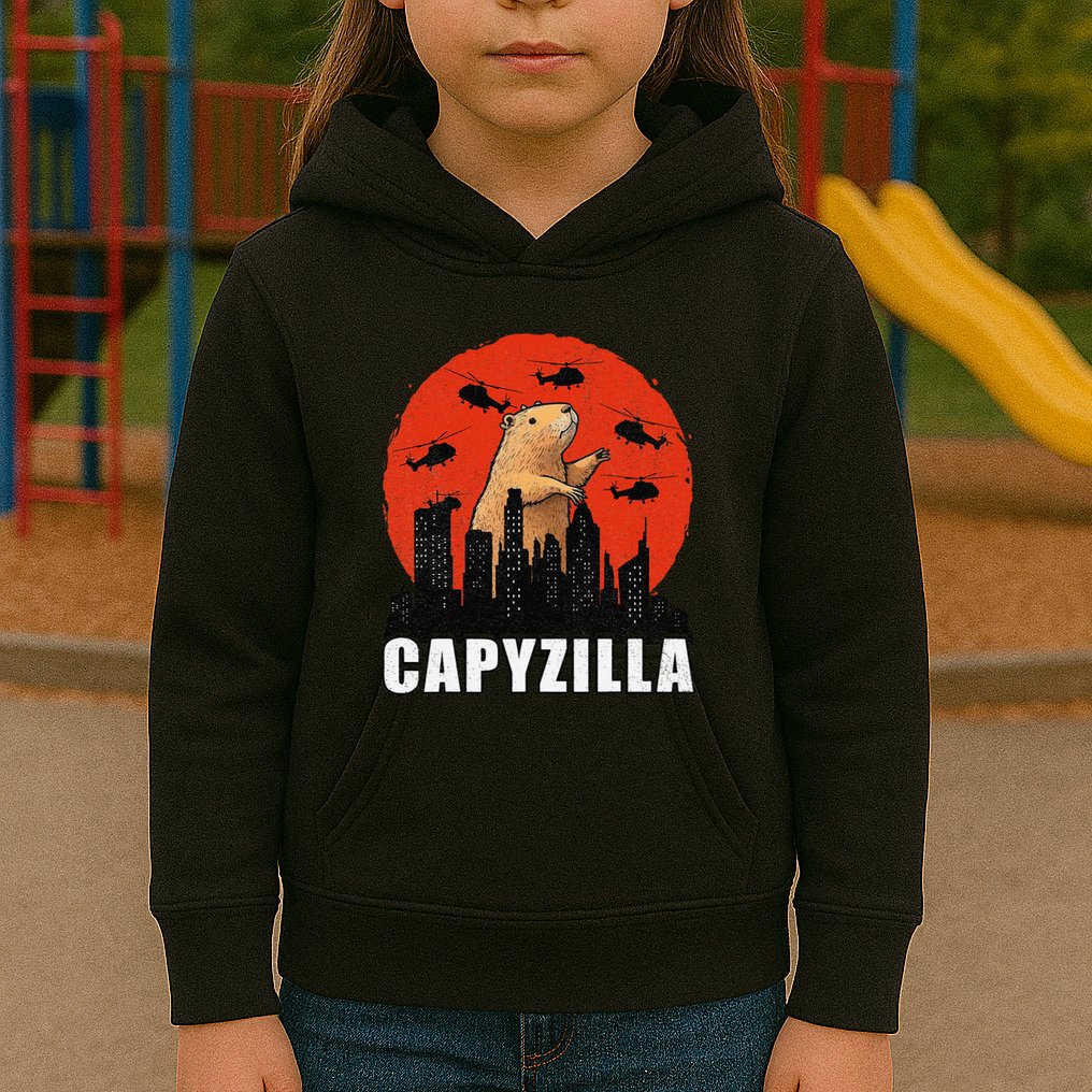 Capybara Funny Capybara Rodent Capyzilla Funny Kids Hoodie