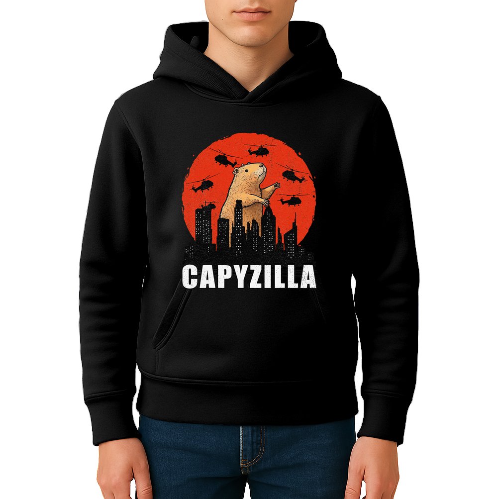 Capybara Funny Capybara Rodent Capyzilla Funny Kids Hoodie