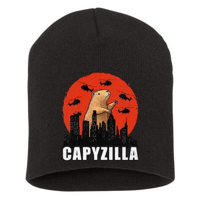 Capybara Funny Capybara Rodent Capyzilla Funny Short Acrylic Beanie