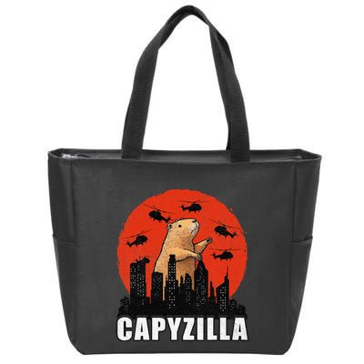 Capybara Funny Capybara Rodent Capyzilla Funny Zip Tote Bag