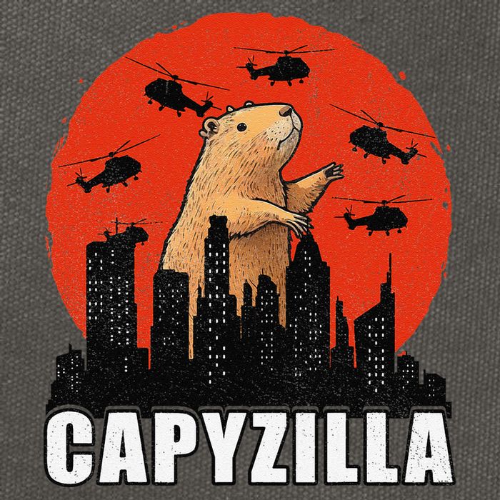 Capybara Funny Capybara Rodent Capyzilla Funny Cotton Canvas Backpack