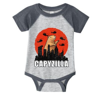 Capybara Funny Capybara Rodent Capyzilla Funny Infant Baby Jersey Bodysuit