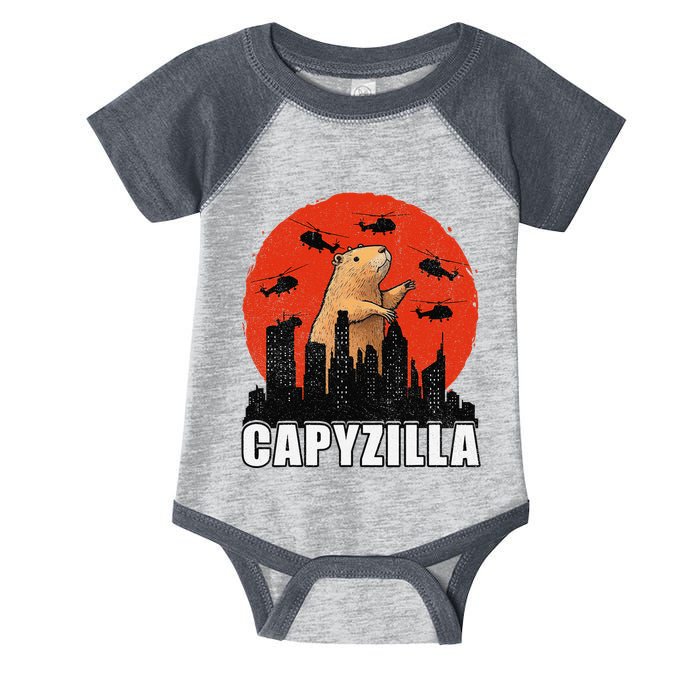 Capybara Funny Capybara Rodent Capyzilla Funny Infant Baby Jersey Bodysuit