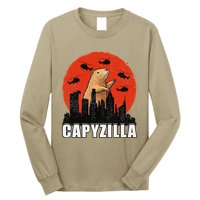 Capybara Funny Capybara Rodent Capyzilla Funny Long Sleeve Shirt