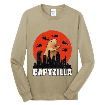Capybara Funny Capybara Rodent Capyzilla Funny Tall Long Sleeve T-Shirt