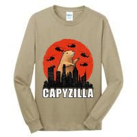 Capybara Funny Capybara Rodent Capyzilla Funny Tall Long Sleeve T-Shirt