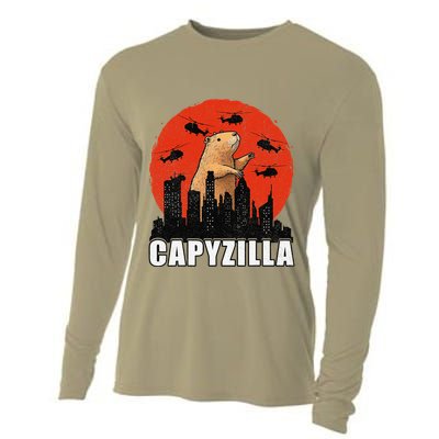 Capybara Funny Capybara Rodent Capyzilla Funny Cooling Performance Long Sleeve Crew