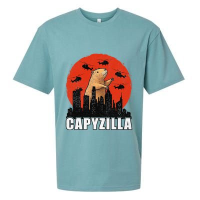 Capybara Funny Capybara Rodent Capyzilla Funny Sueded Cloud Jersey T-Shirt