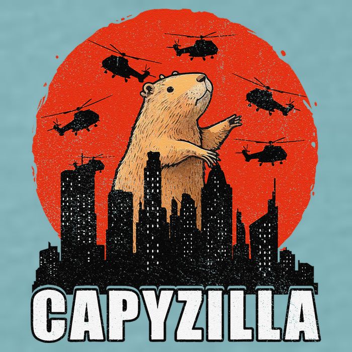Capybara Funny Capybara Rodent Capyzilla Funny Sueded Cloud Jersey T-Shirt