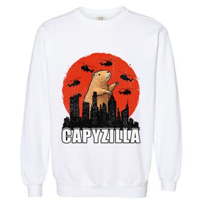 Capybara Funny Capybara Rodent Capyzilla Funny Garment-Dyed Sweatshirt