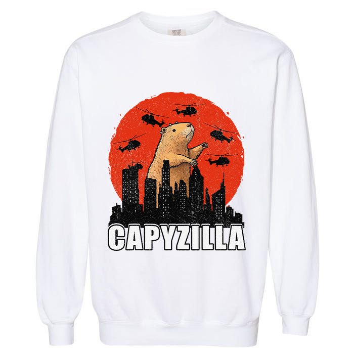 Capybara Funny Capybara Rodent Capyzilla Funny Garment-Dyed Sweatshirt