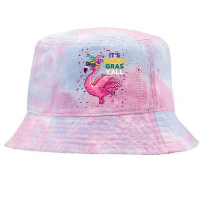 Cute Flamingo Clown Crown Mardi Gras Tie-Dyed Bucket Hat