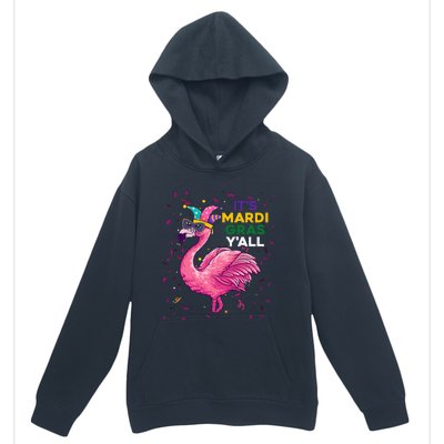 Cute Flamingo Clown Crown Mardi Gras Urban Pullover Hoodie