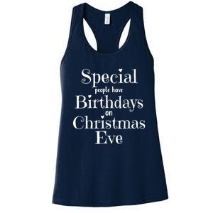 Cute Funny Christmas Eve Birthday December 24th Birthday Women's Racerback Tank