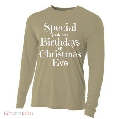Cute Funny Christmas Eve Birthday December 24th Birthday Cooling Performance Long Sleeve Crew