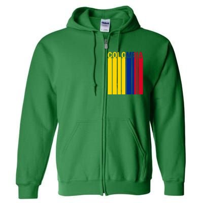 Colombia Flag Full Zip Hoodie