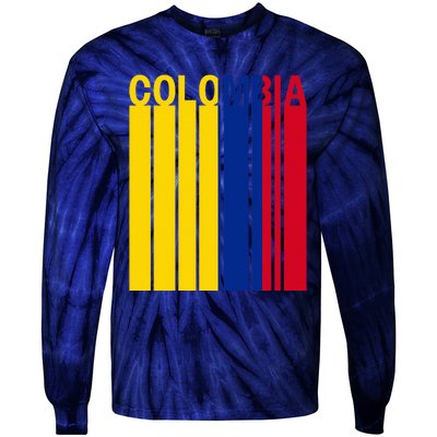 Colombia Flag Tie-Dye Long Sleeve Shirt