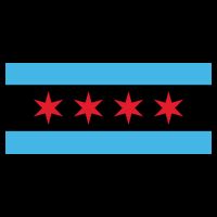 Chicago Flag Drawstring Bag