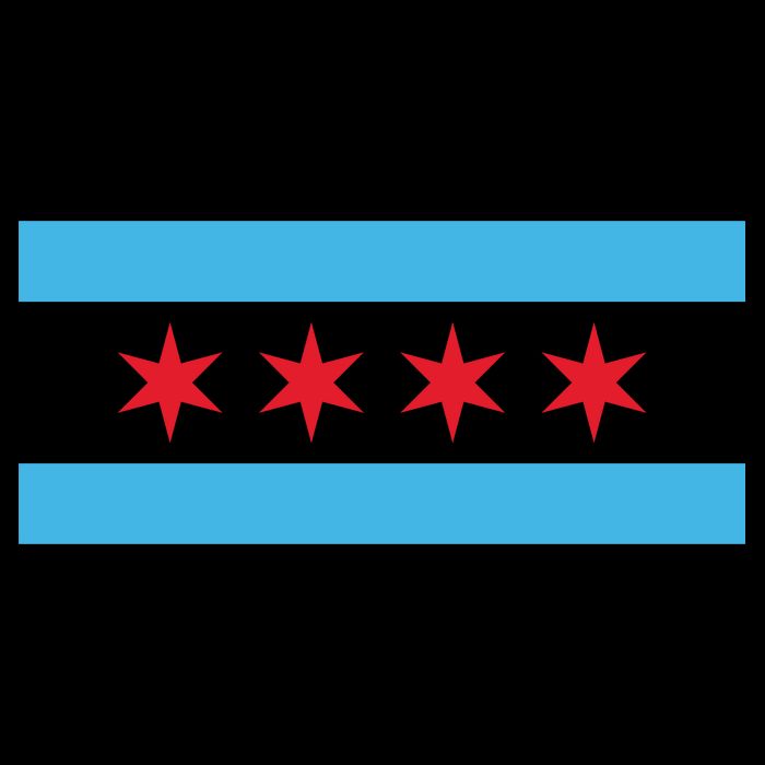 Chicago Flag Drawstring Bag