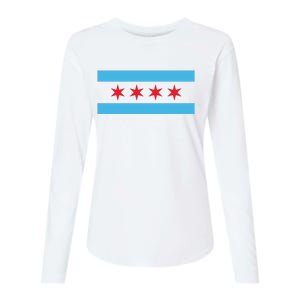 Chicago Flag Womens Cotton Relaxed Long Sleeve T-Shirt