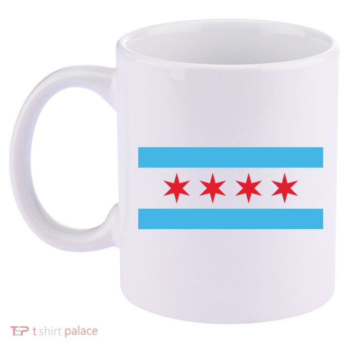 Chicago Flag 11oz C Handle Ceramic Mug
