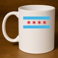 Chicago Flag 11oz C Handle Ceramic Mug