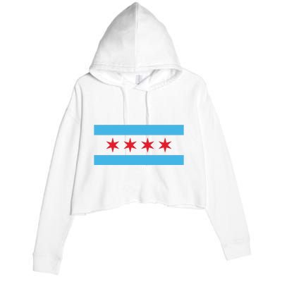 Chicago Flag Crop Fleece Hoodie