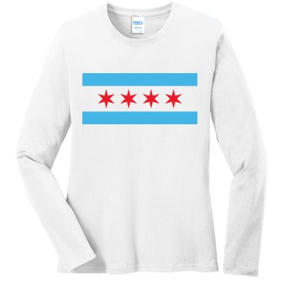 Chicago Flag Ladies Long Sleeve Shirt