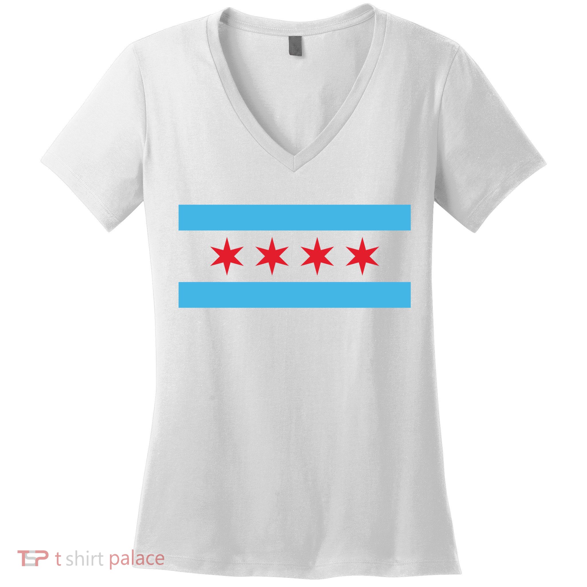 Chicago Flag Women's V-Neck T-Shirt